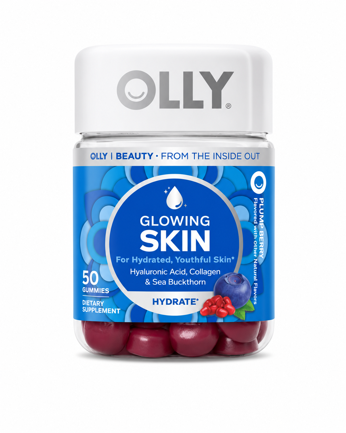 OLLY Glowing Skin Gummies - Plump Berry (50ct)